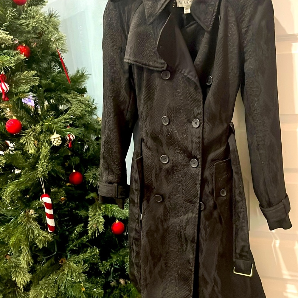 Altuzarra black trench coat with bustle small
